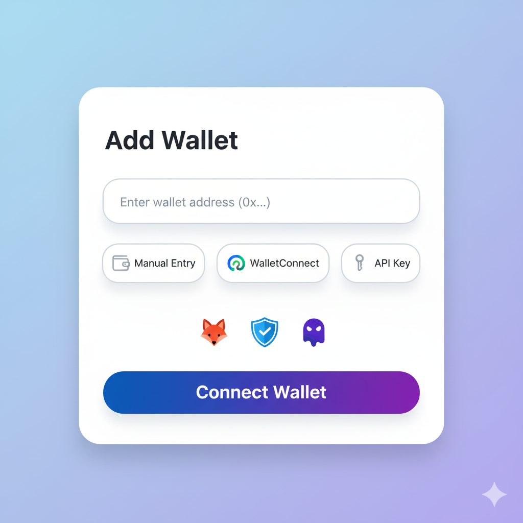 Wallet connection interface showing add wallet options
