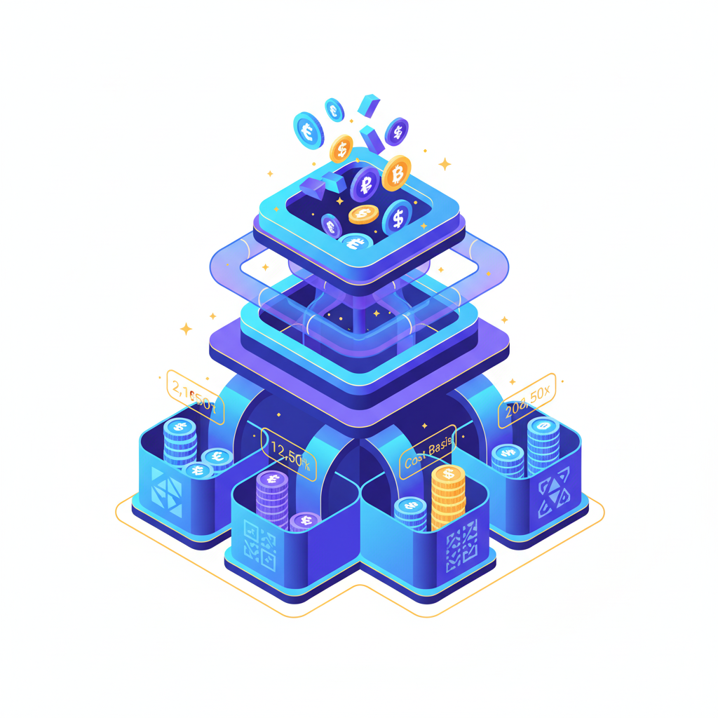 Wallet-by-wallet cost basis tracking visualization