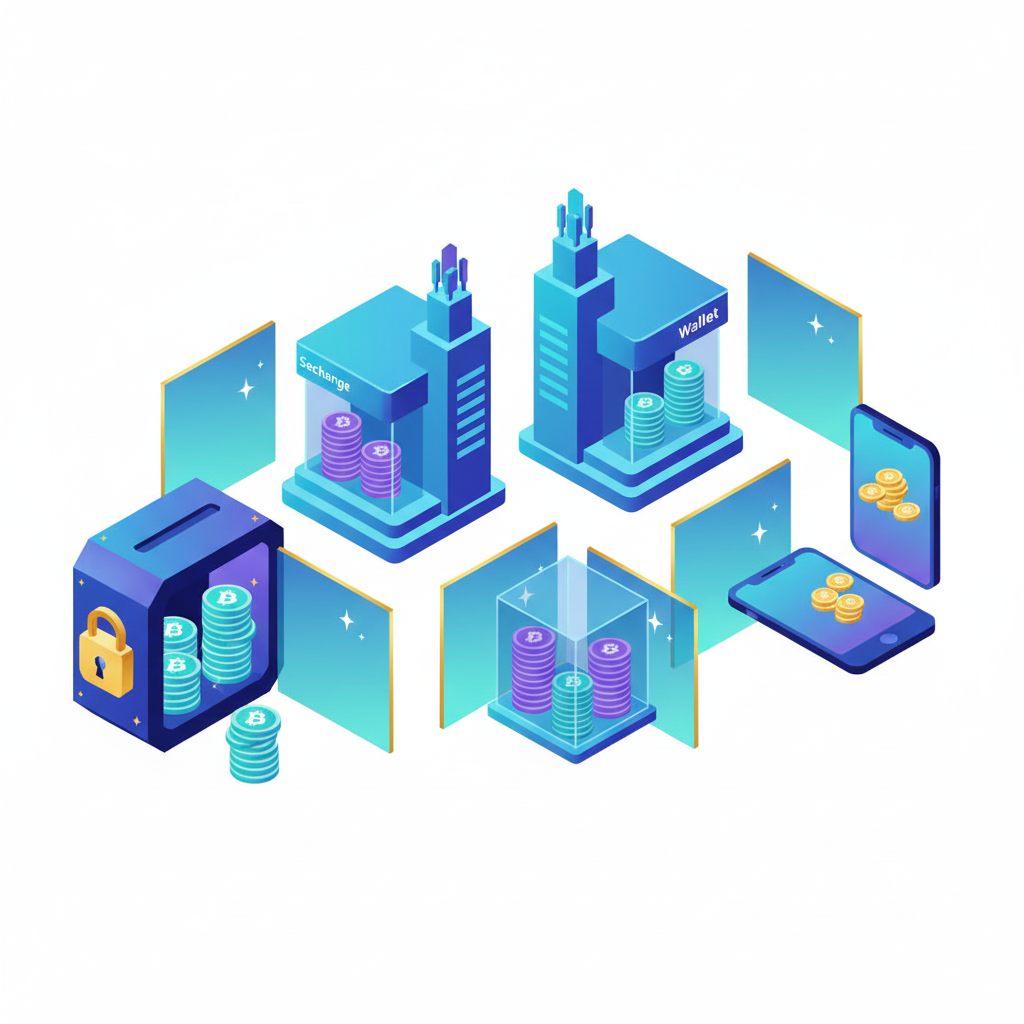 Wallet-by-wallet tracking illustration showing separate wallet containers