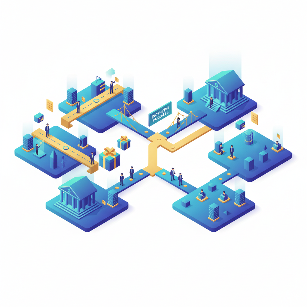 Emerging crypto-friendly states competing for businesses illustration